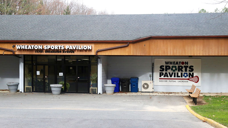 Outside of Wheaton Sports Pavilion.