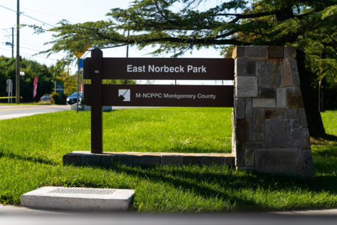 park sign reads East Norbeck Local Park