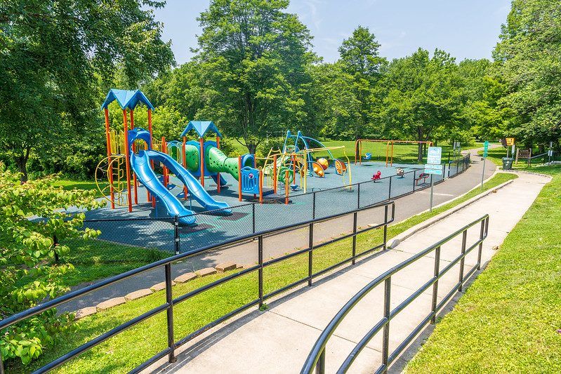 Paved ramp to playground at Ray's Meadow Local Park 2025