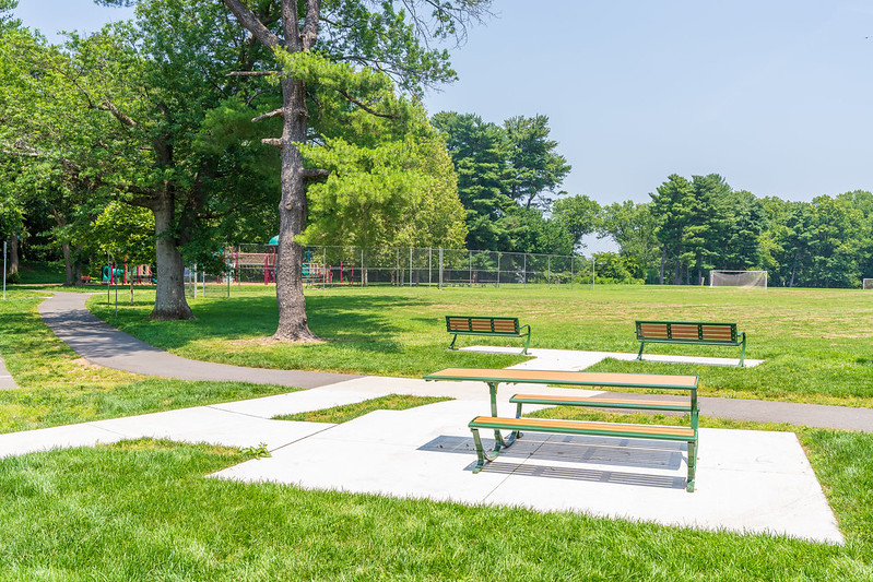 Accessible bench at Nolte Local Park 2025