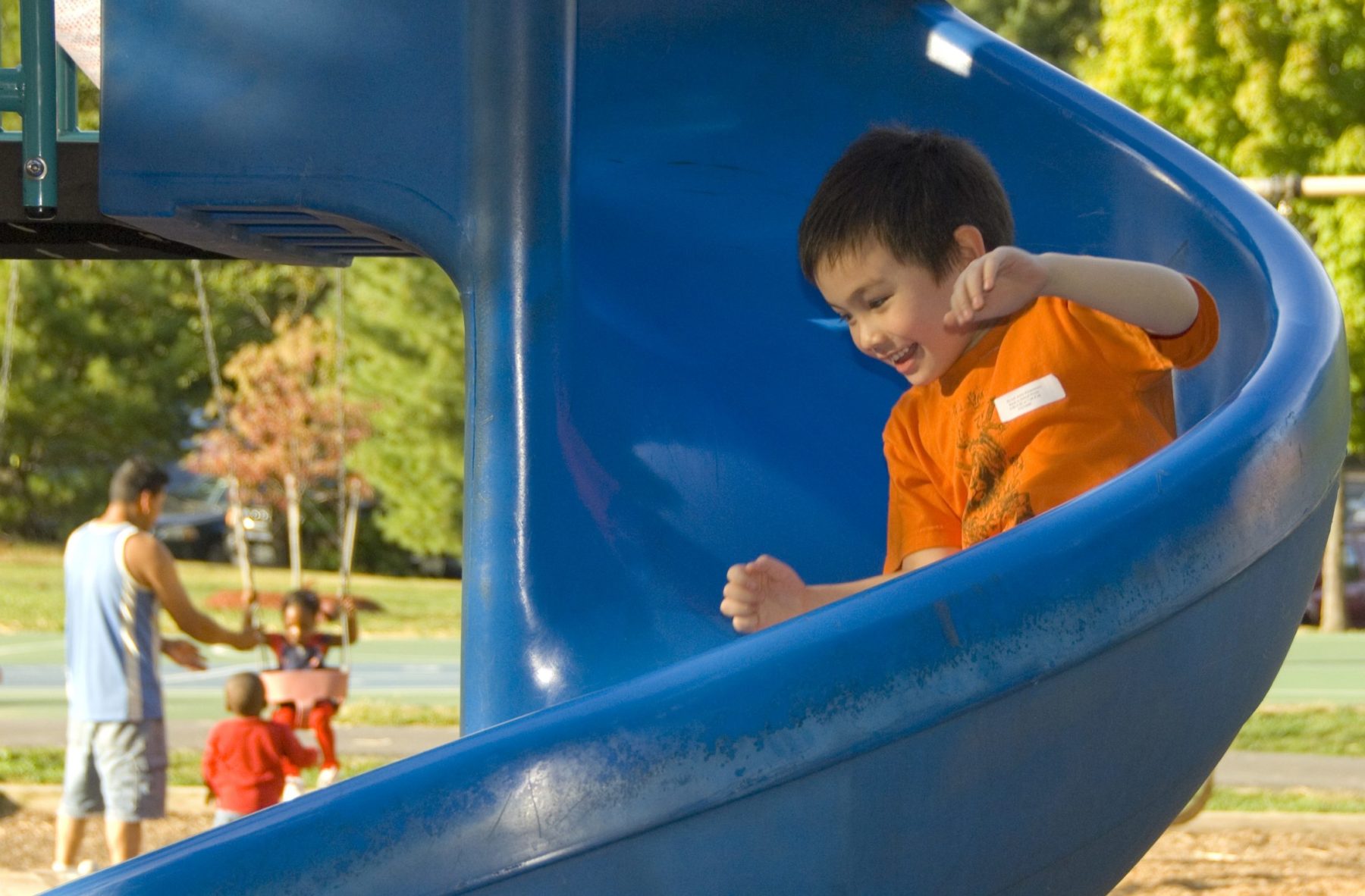 child on slide at Broadacres Local Park