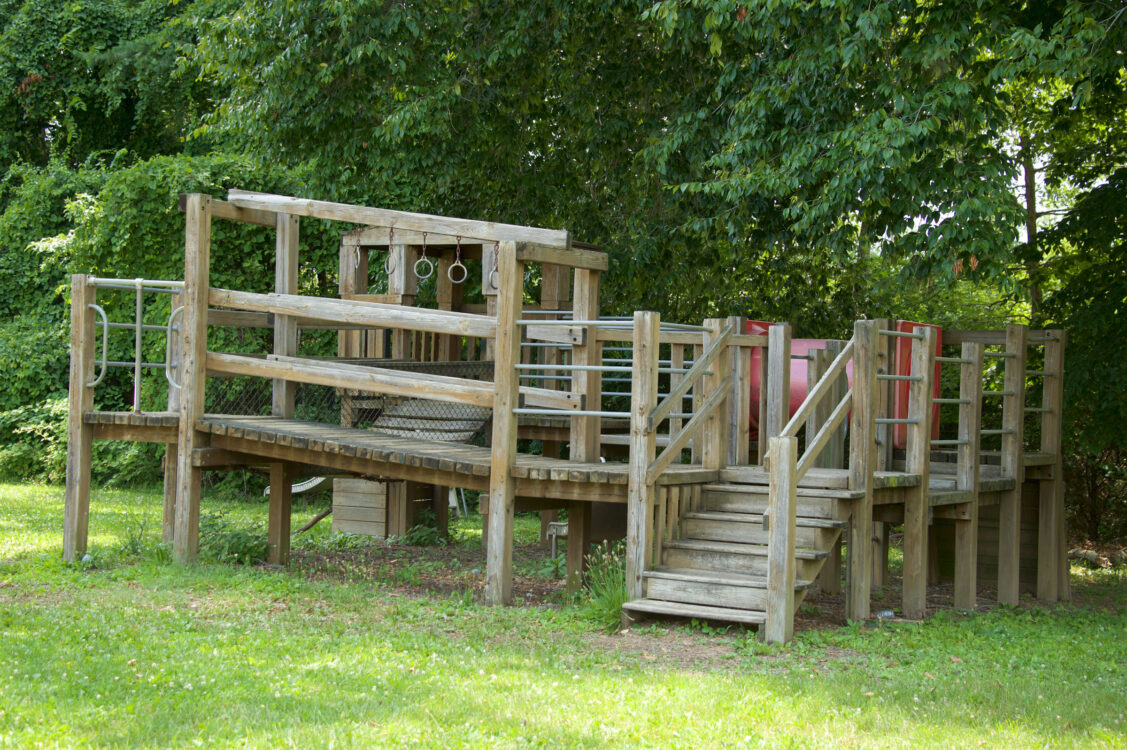 Wooden Playground at English Manor Neighborhood Park