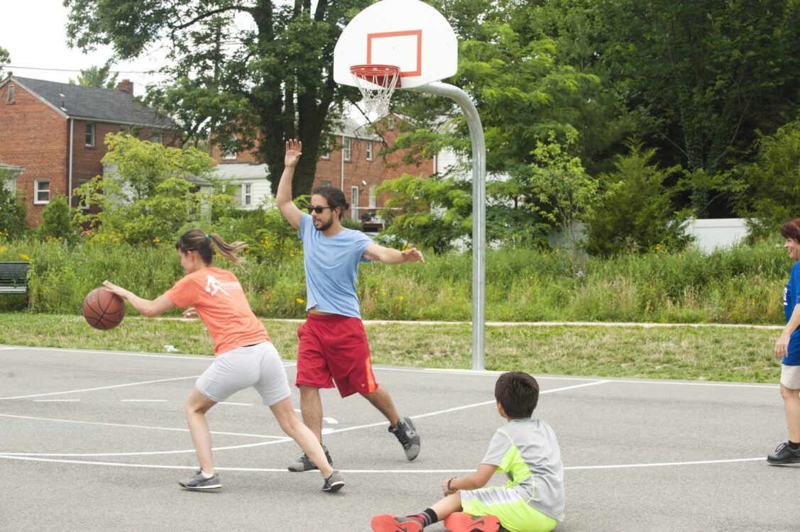 basketball court at evans parkway neighborhood park