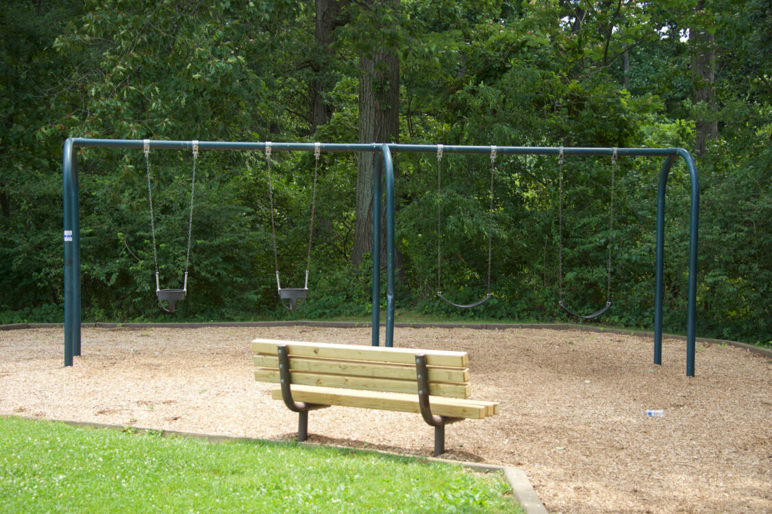 Swingset at Glenmont Greenway Urban Park
