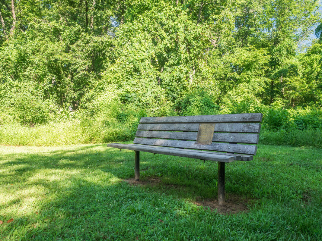 park bench at hopefield neighborhood park