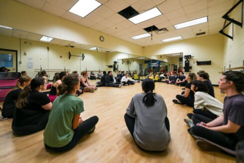 Dance studio with adult skaters