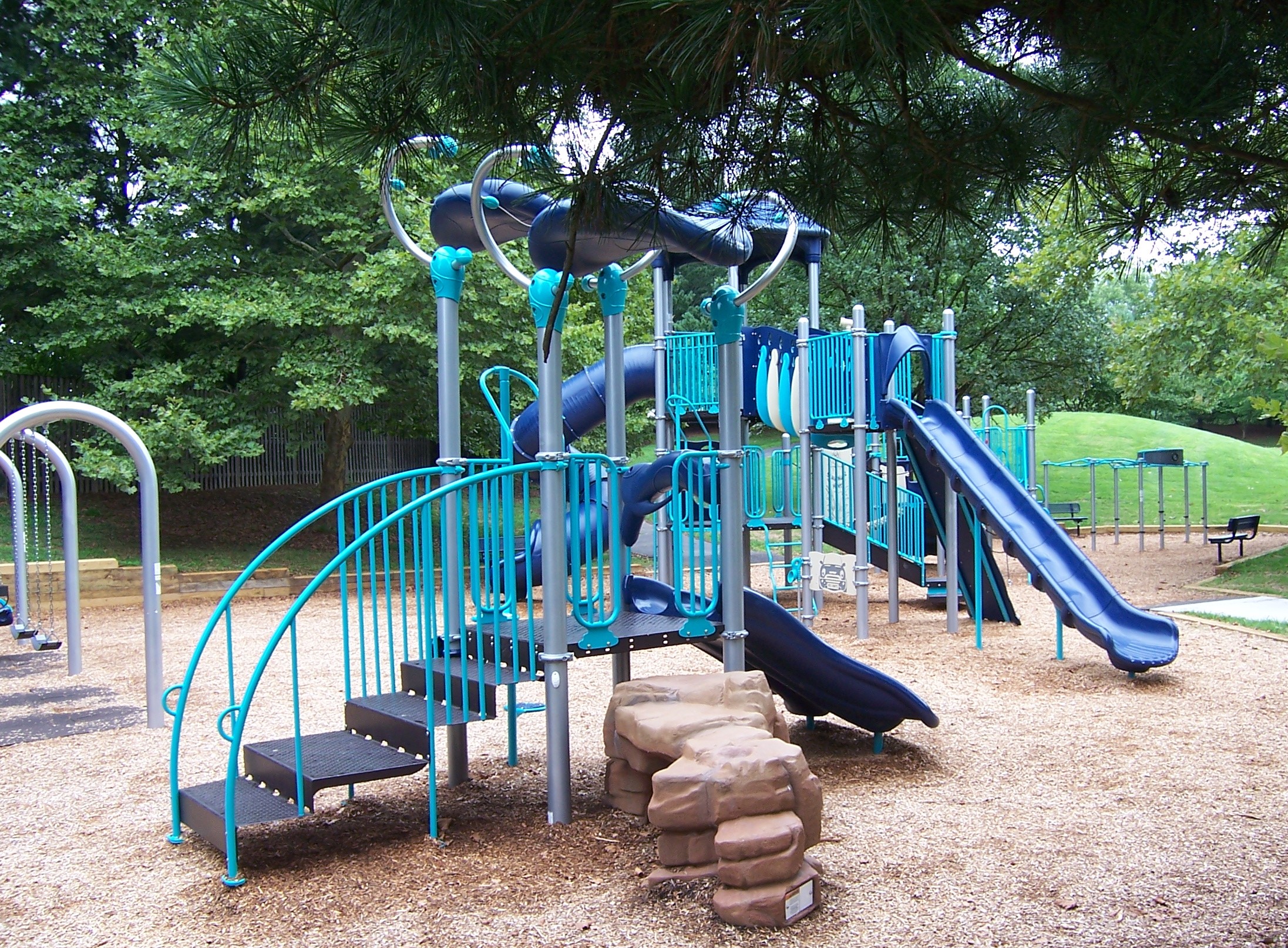 Playground equipment with slide
