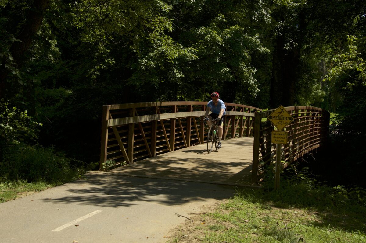 Bicyclist on Rock Creek Regional Park