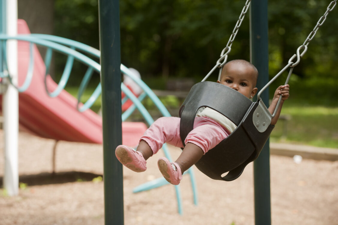 Child in swing at Sligo Bennington Park