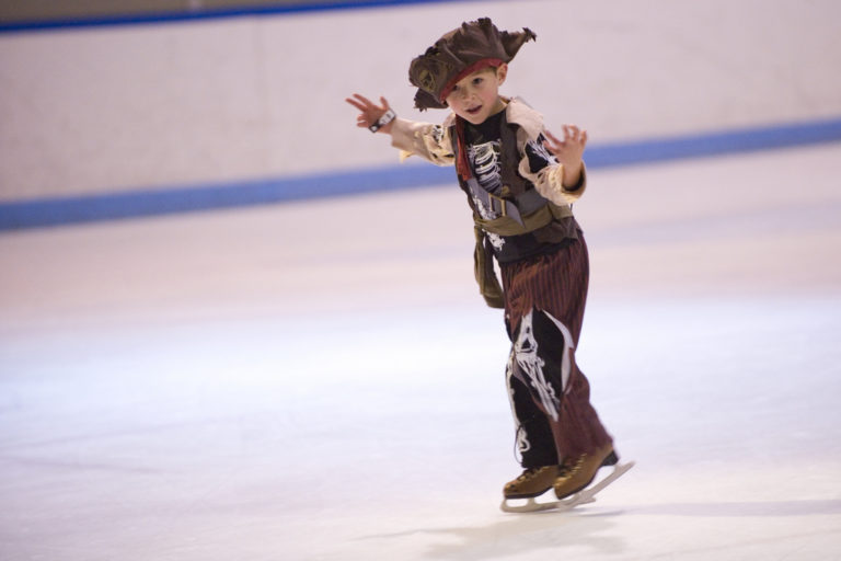 boy skater in cowboy costume