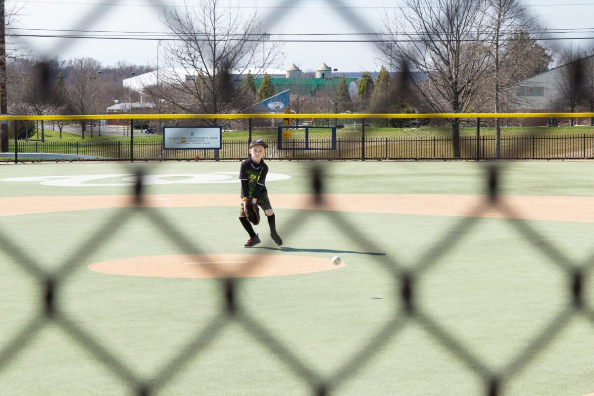 Child Playing Baseball at Washington Nationals Miracle Field