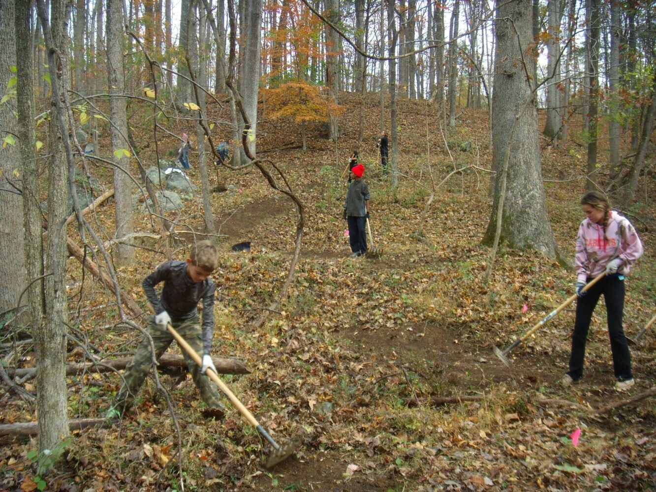 Volunteers cleaning Trails