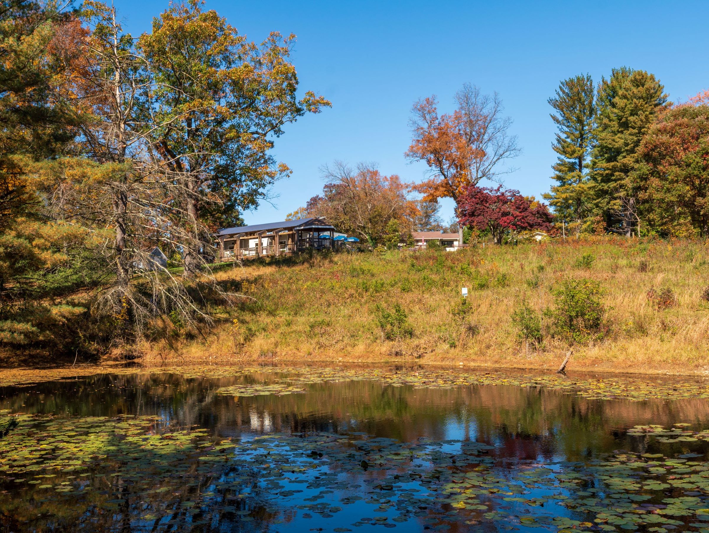 Maydale Nature Classroom facility from across the pond