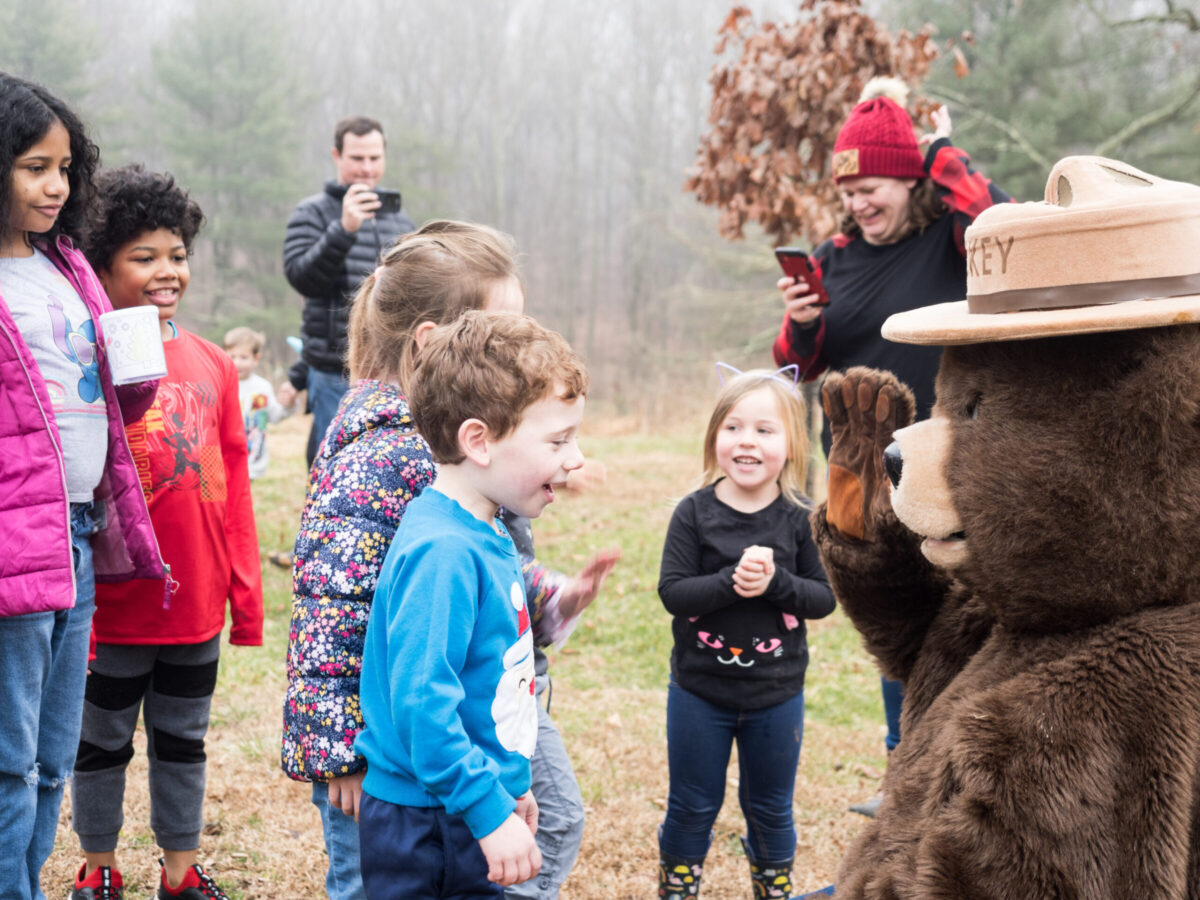 Smokey Bear with kids