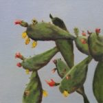 Florida Prickly Pear Cactus by Mimi Betz $200 oil 8x8, Art Exhibit at Brookside Gardens,