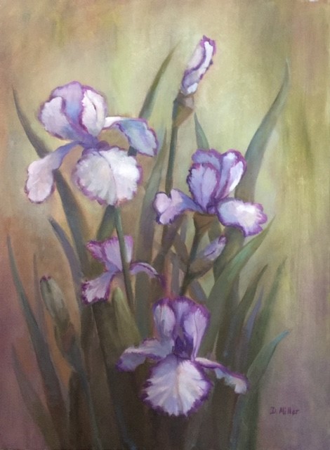 Rare Treat Irises by Debbie Miller $575, painting, Brookside Gardens