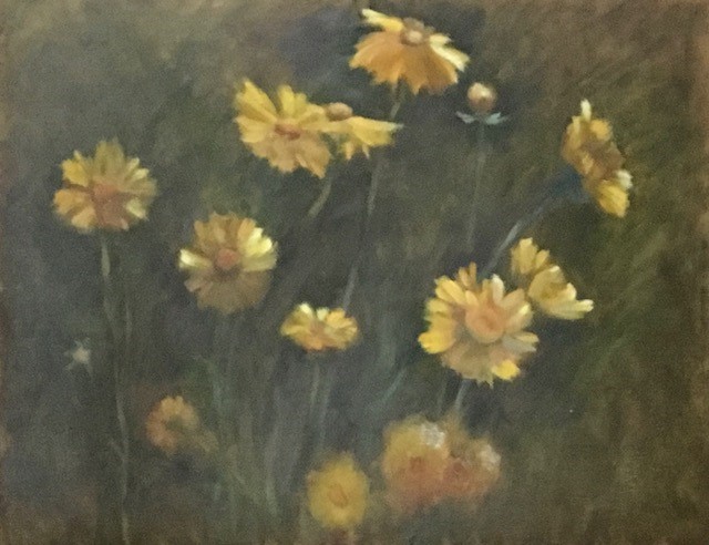 Yellow Wildflowers by Debbie Miller $250, painting, Brookside Gardens