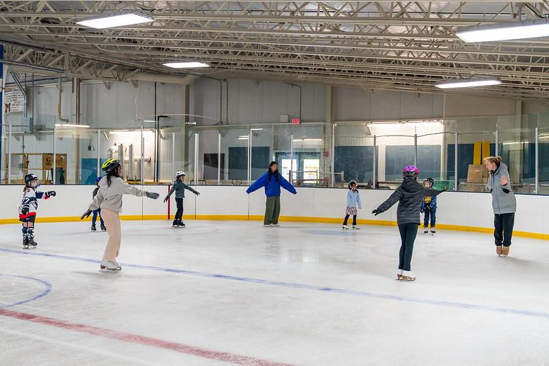 Skaters taking a lesson