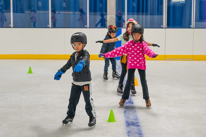 Skaters in a row