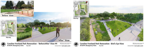ariel view of caroline freeland park renovation