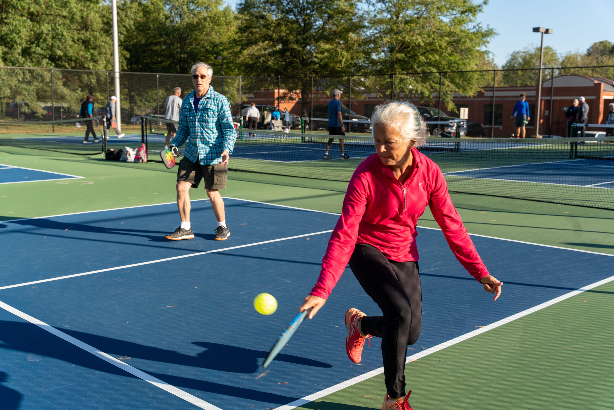 pickleball players on the court