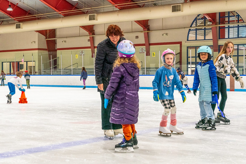 Skating lesson at cool camp