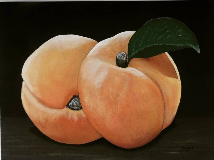 Apricots by Arwa Khadr ElBoraei $3450 Acrylic on Canvas 18x24 inch