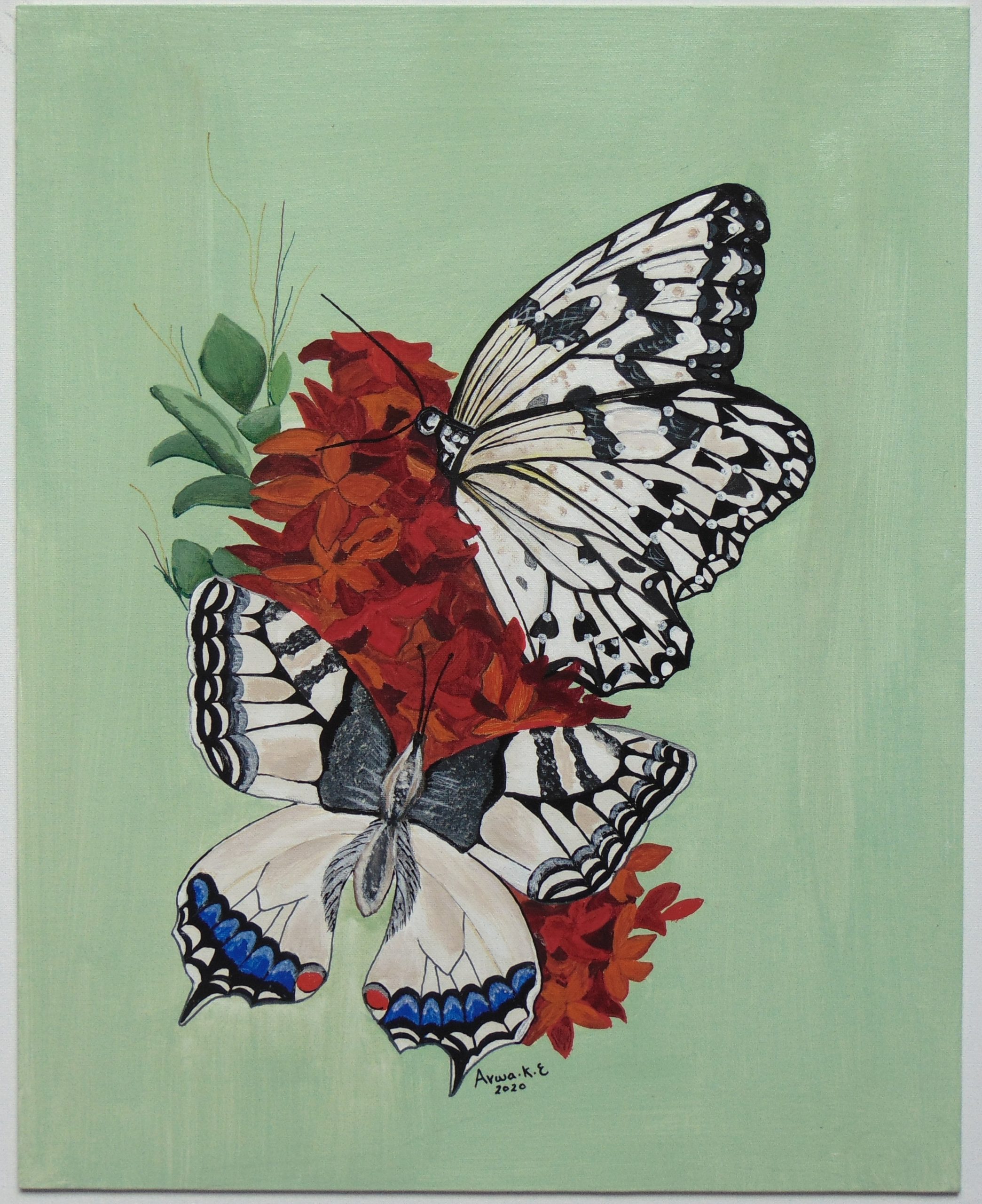 Butterflies by Arwa Khadr ElBoraei $750 Acrylic on Canvas 12x16 inch