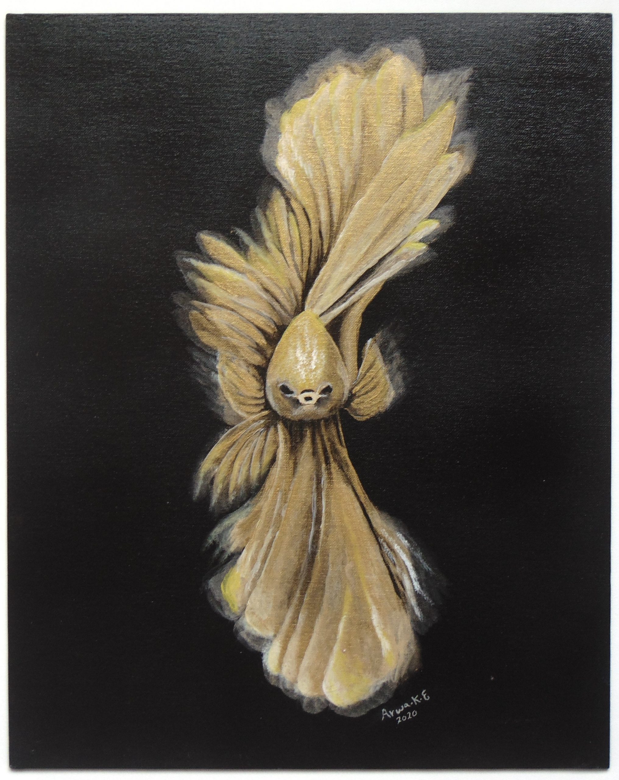 Painting of Gold Fish by Arwa Khadr ElBoraei, Art exhibit at Brookside Gardens,
