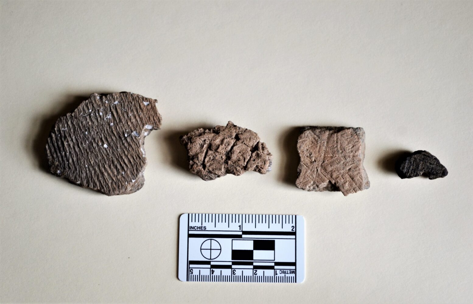Native American pottery fragments from the Palmer Robinson rockshelter