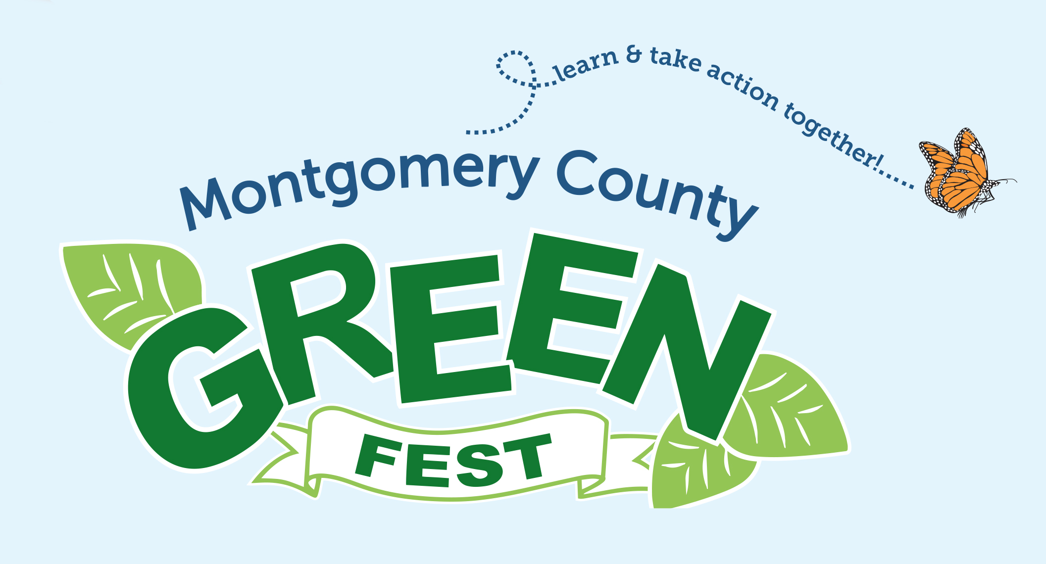 Montgomery County GreenFest logo on a light blue background