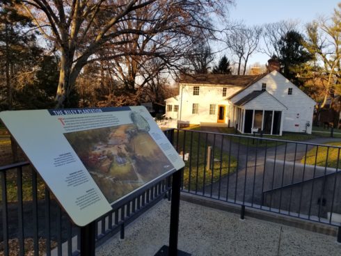 Outdoor exhibit overlooking Riley-Bolton House