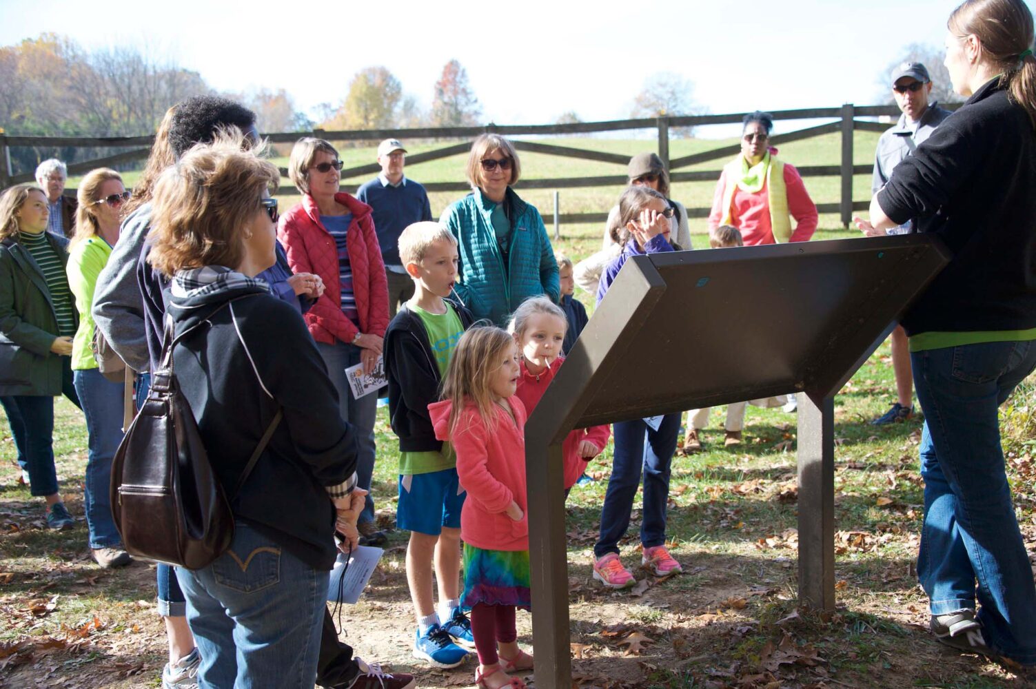 visitors at the underground experience trail