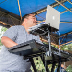 Keyboard Player Performing at Salsa in the Park