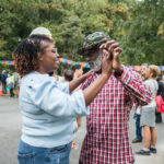 Couple dancing at Salsa in the Park event