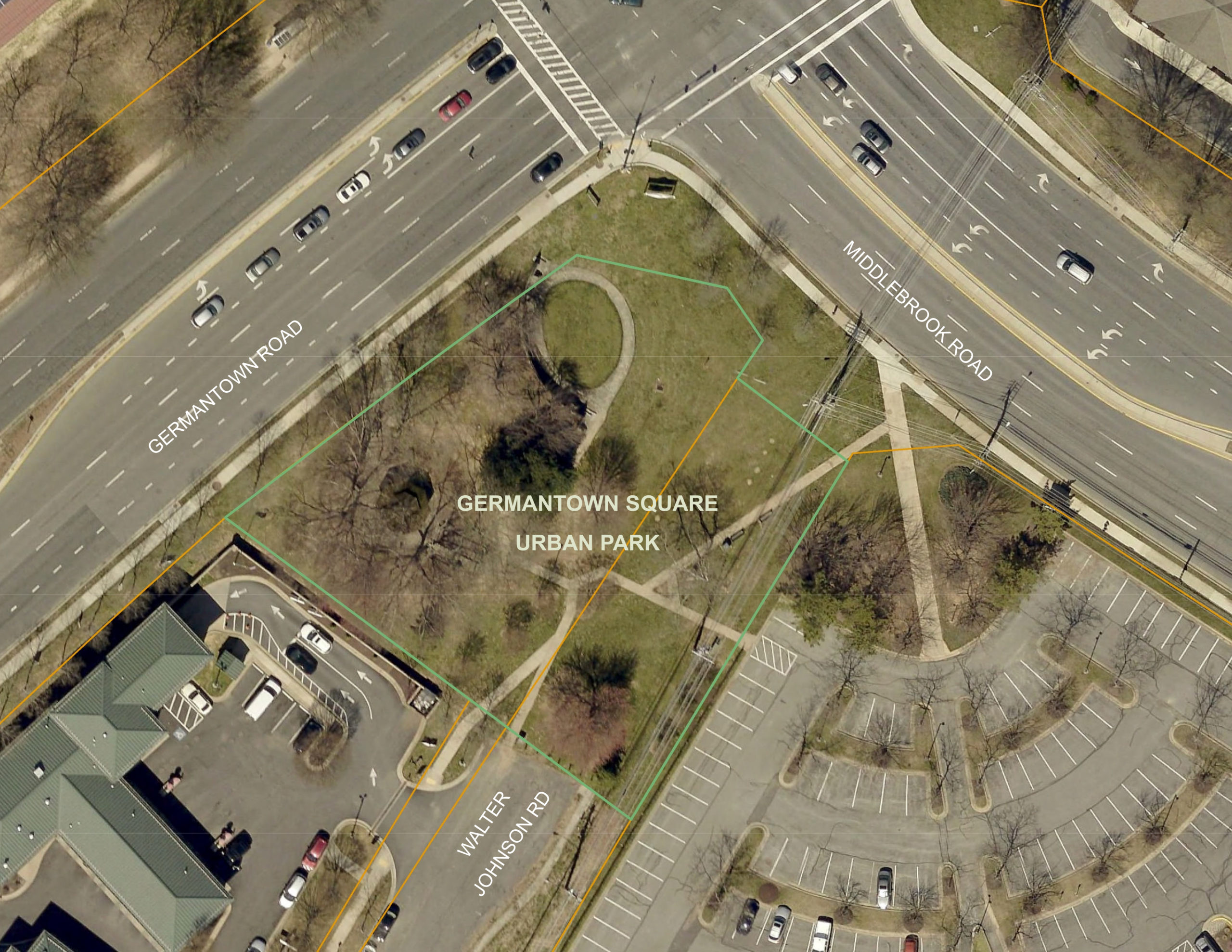 Aerial map of Germantown Square Urban Park