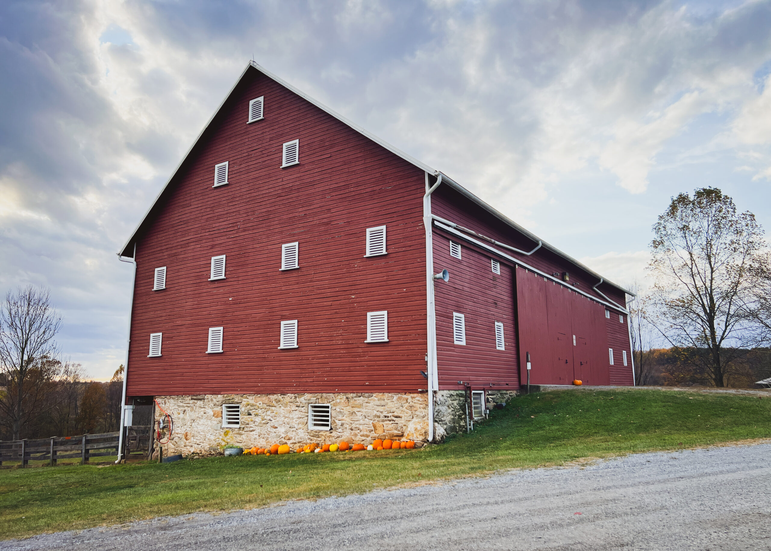 Bank barn during fall