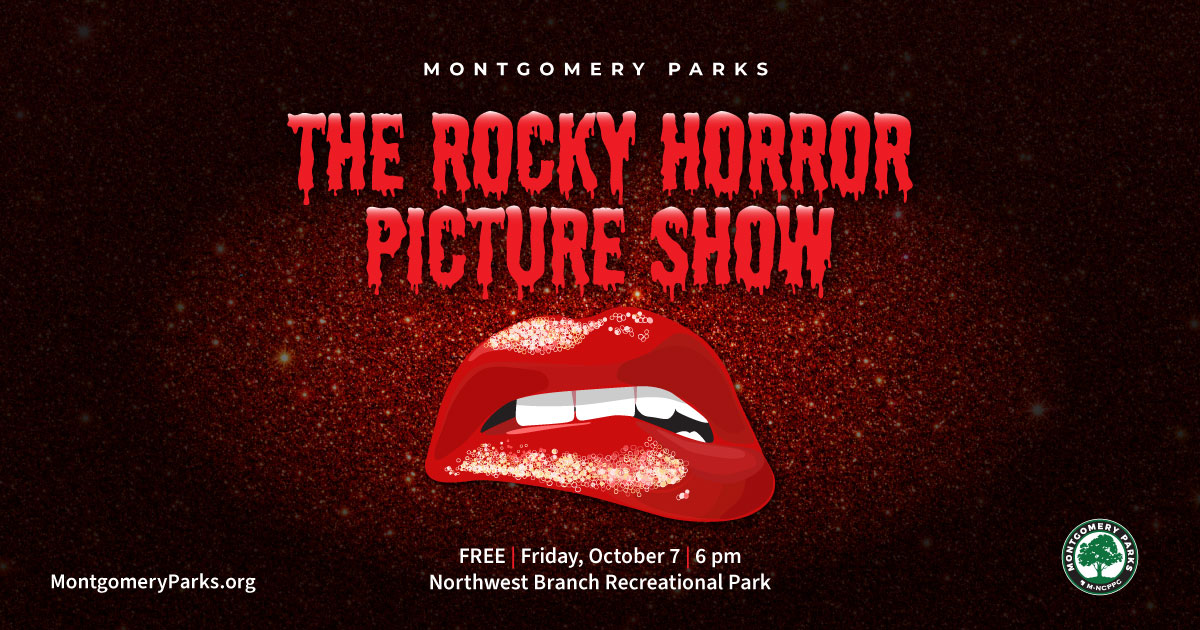 the rocky horror picture show event graphic with the infamous rocky red lips