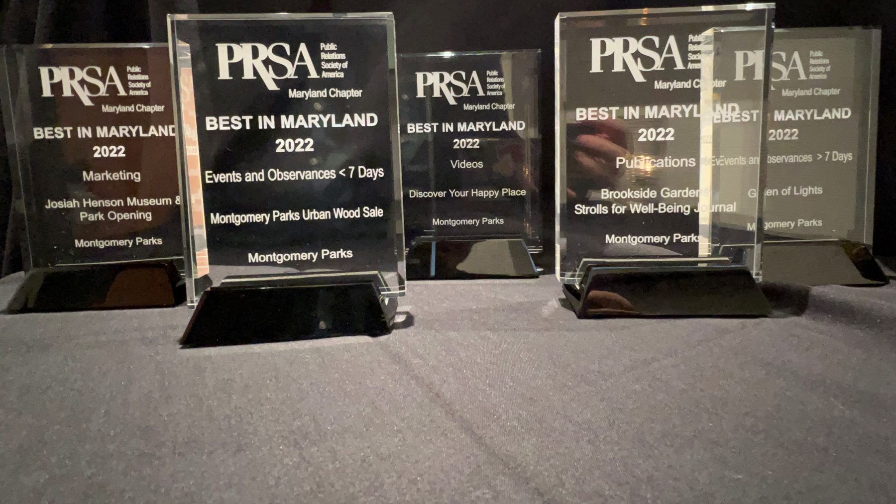 Five PRSA Maryland Chapter "Best in Maryland" awards.