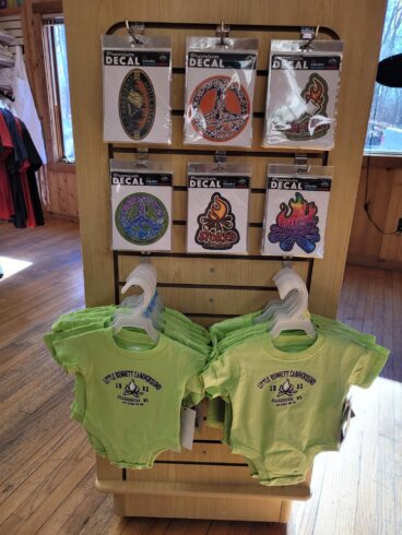 baby shirts and decals from little bennett campground store