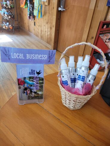 lavender spray from little bennett campground store..  supporting local business 
