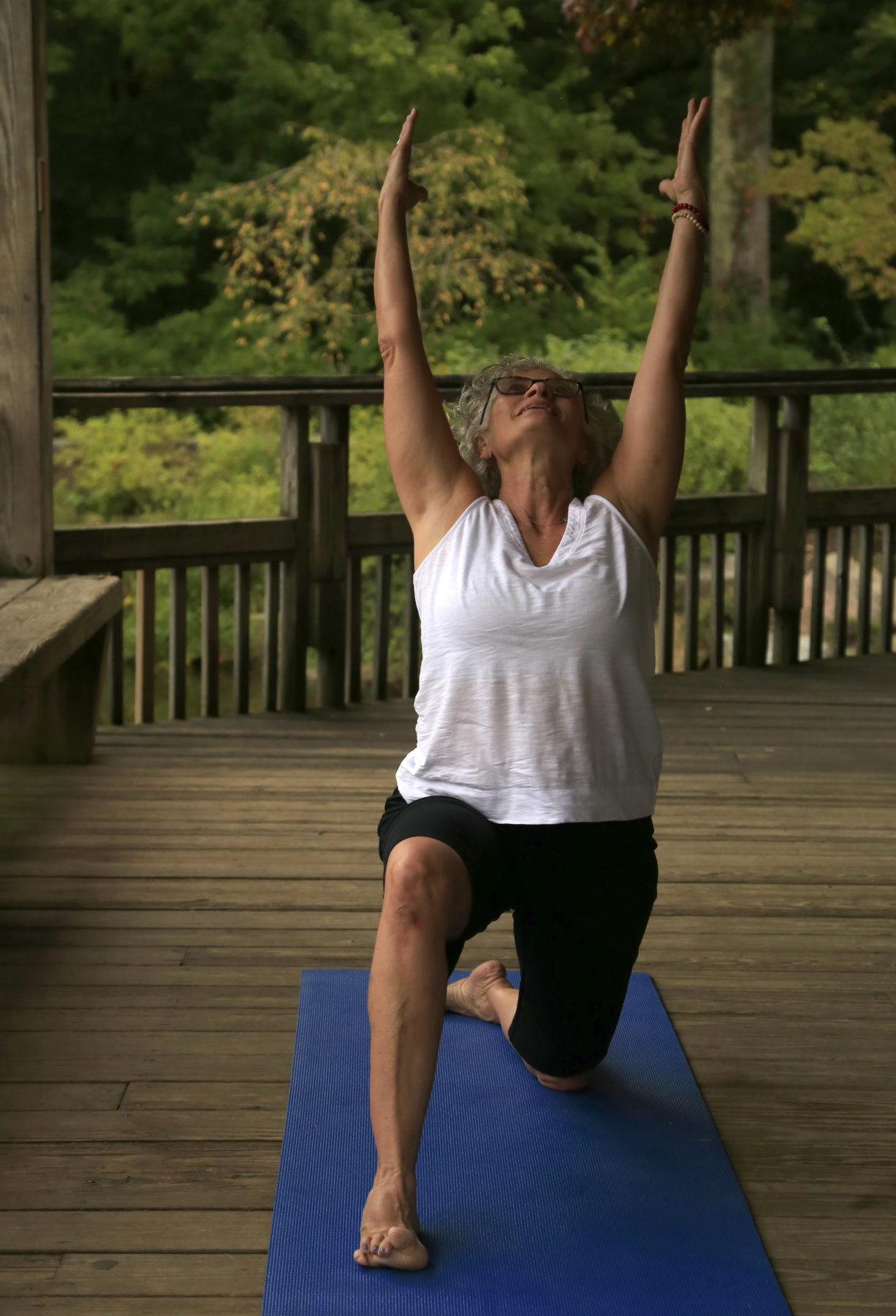Woman doing yoga pose.