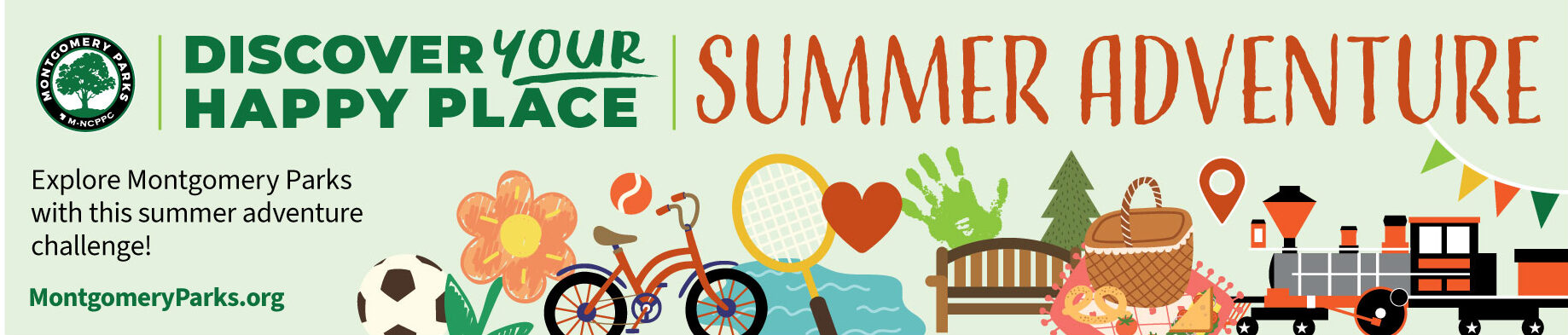 Montgomery Parks Discover Your Happy Place Summer Adventure graphic