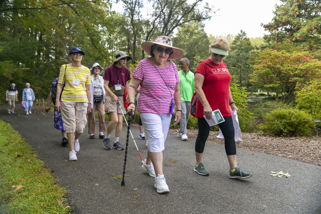 active aging week, walkers on Montgomery parks trails 