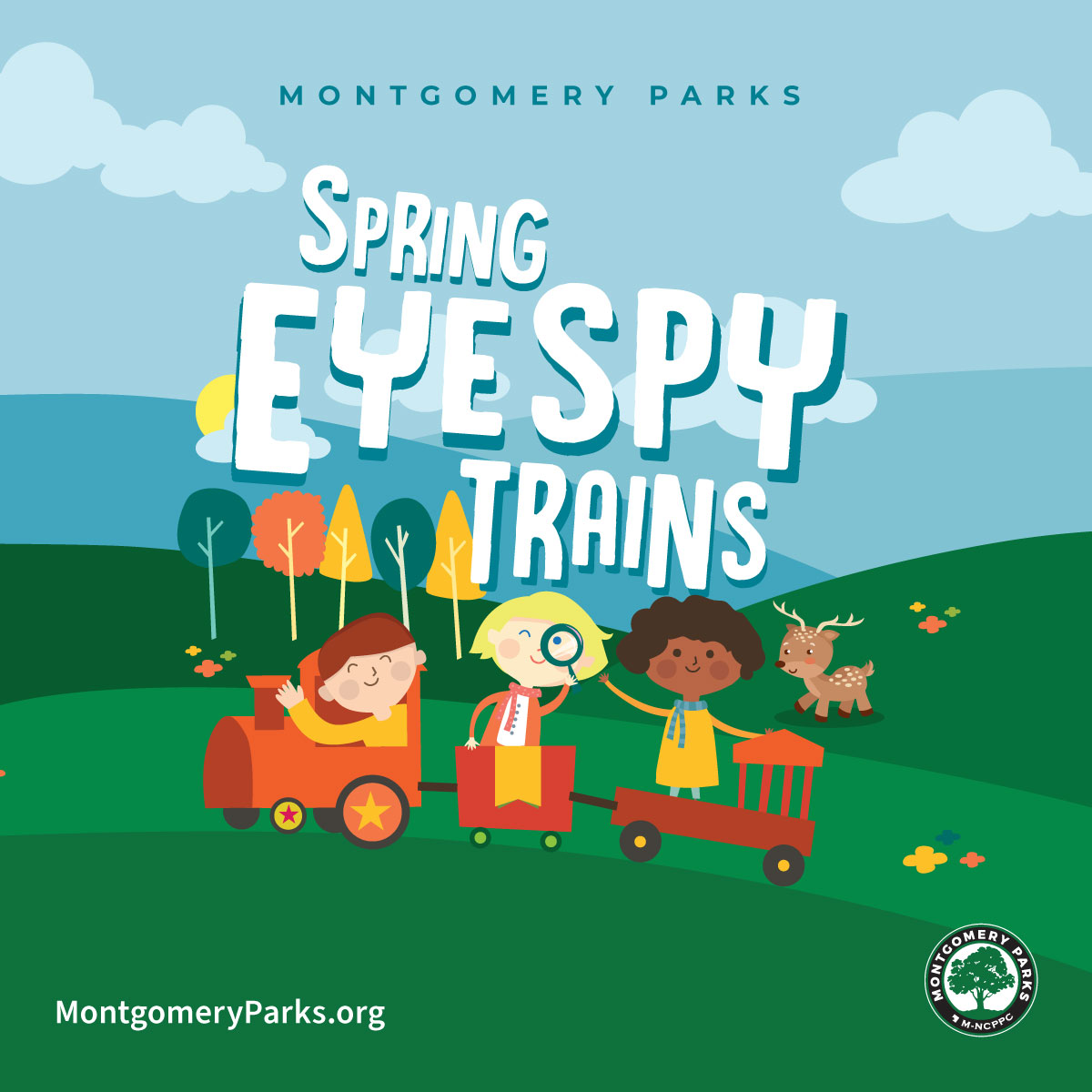 Event Branding Eye Spy Trains March 23-31 and Weekends in April