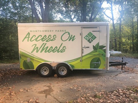 trailer holding program access walkers, wheelchairs 