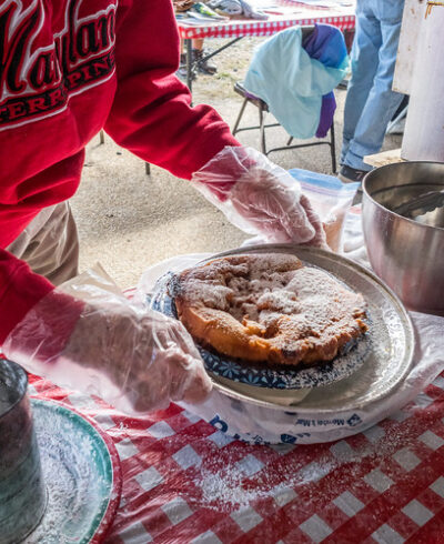 funnel cake being prepared