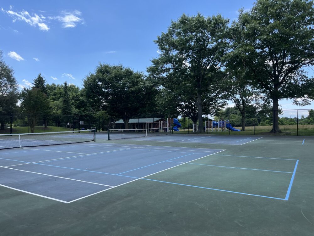 Tennis court with pickleball overlay at Darnestown Local Park