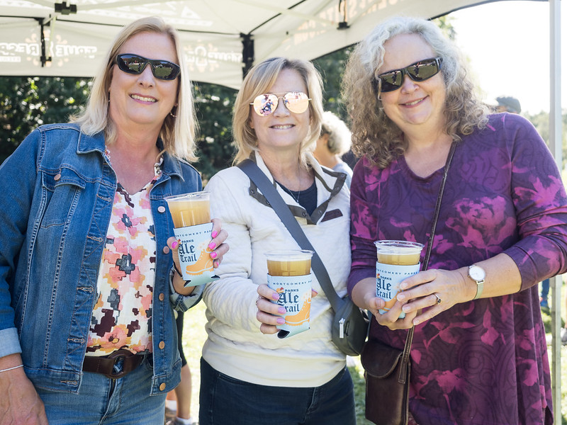 friends hanging out at the ale trail event