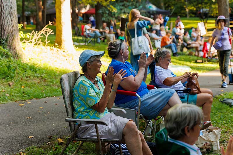 park visitors enjoying the show at Montgomery parks summer concert
